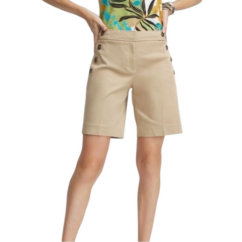 NWT Chico’s tan sailor button shorts size xlarge